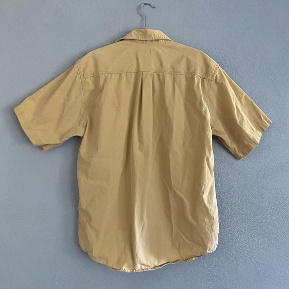 Carhartt Button Down Men’s Size Medium Khaki Short Sleeve 100% Cotton Vintage - Picture 6 of 7
